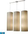 Fabric Cylinder 12 Light Led Pendant In Satin Nickel Fashion