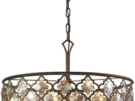 Armand 6 Light Pendant In Weathered Bronze For Discount