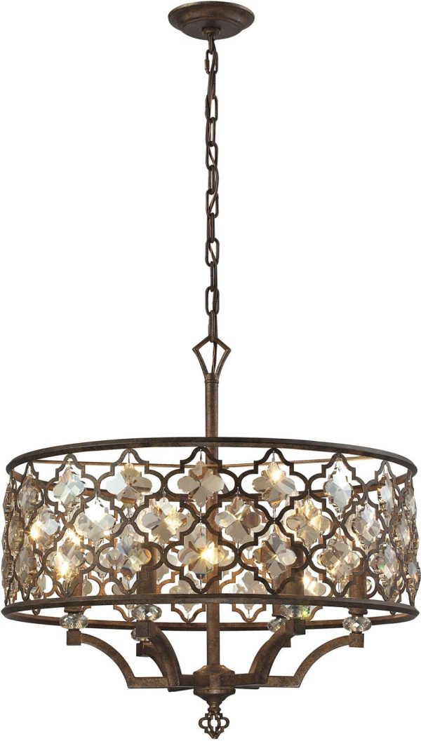 Armand 6 Light Pendant In Weathered Bronze For Discount