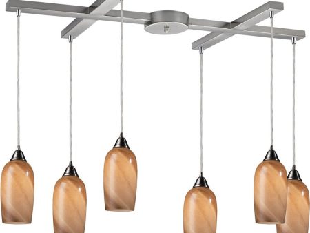 Sandstone 6 Light Pendant In Satin Nickel Fashion