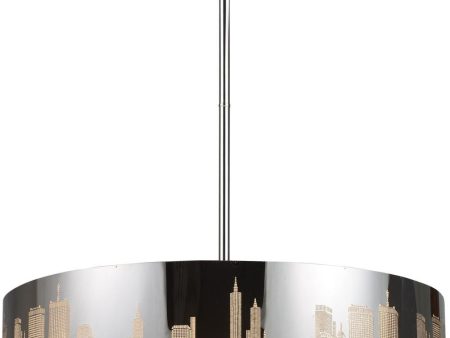 Skyline 5 Light Pendant In Polished Stainless Steel Online Sale