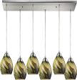 Formations 6 Light Pendant In Satin Nickel and Planetary Glass Fashion