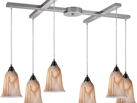 Granite 6 Light Pendant In Satin Nickel Supply