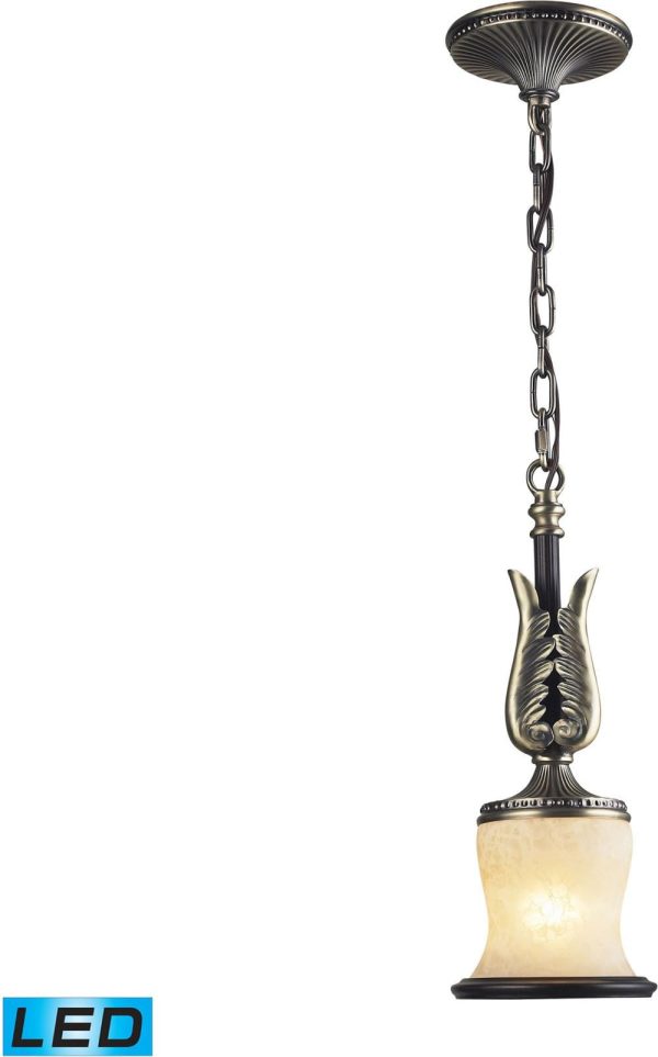 Georgian Court 1 Light Led Pendant In Antique Bronze and Dark Umber For Cheap