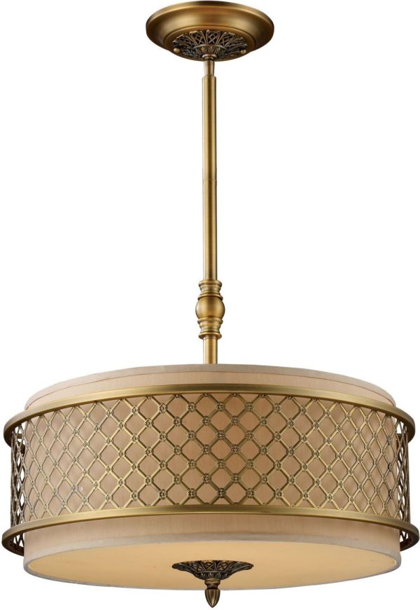 Chester 4 Light Pendant In Brushed Antique Brass Supply