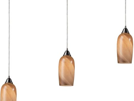 Sandstone 3 Light Pendant In Satin Nickel Online now