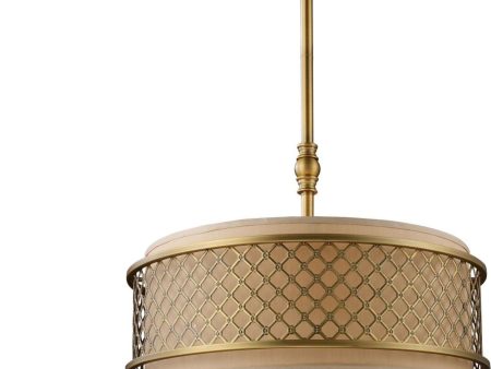 Chester 4 Light Led Pendant In Brushed Antique Brass Online Hot Sale