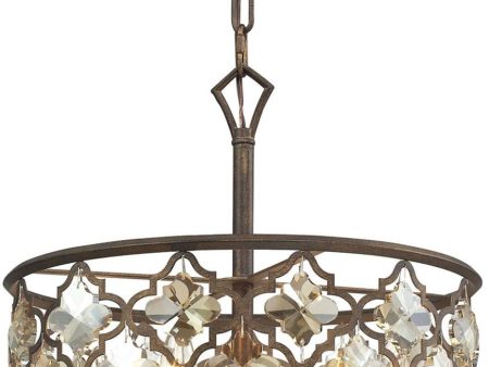 Armand 4 Light Pendant In Weathered Bronze on Sale