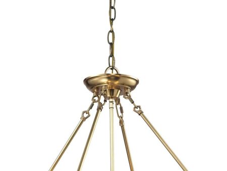 Decostar 4 Light Pendant In Brushed Brass Cheap