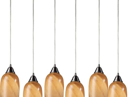 Sandstone 6 Light Pendant In Satin Nickel Fashion