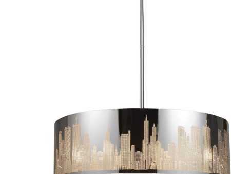 Skyline 5 Light Led Pendant In Polished Stainless Steel Hot on Sale